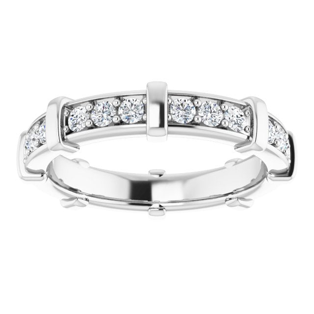 0.72 ct. Round Diamond Stackable Eternity Band-VIRABYANI